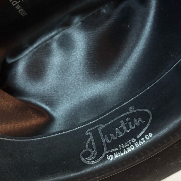 Justin 3X Montana Wool Cowboy Hat Black Mens Size 7 3/8 59 - Picture 8 of 10